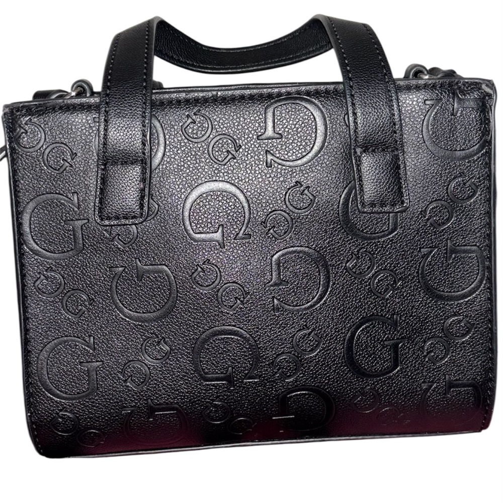 Authentic Guess Women's Black Holden Mini Tote Handbag Crossbody Bag
